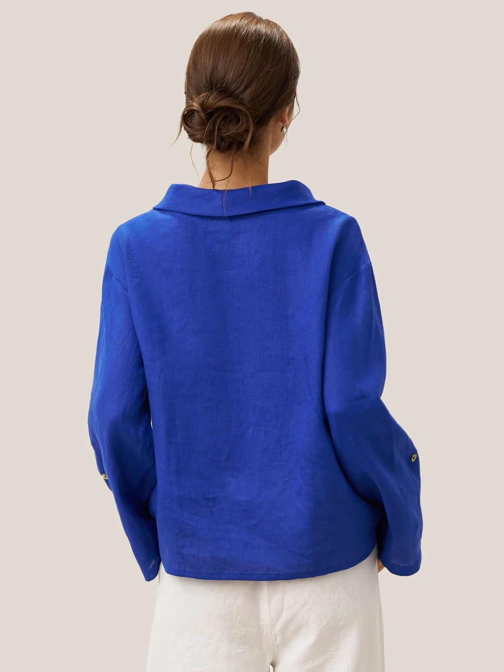 Cool-Touch Natural Linen Lintico
100% Linen Draped Neck Top HOLLIS - Picture 7 of 12